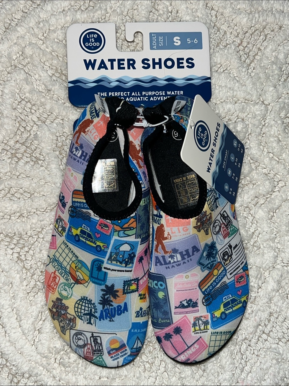 Life is Good quick dry travel water swim shoes socks size small 5 6 36 fit 7 37